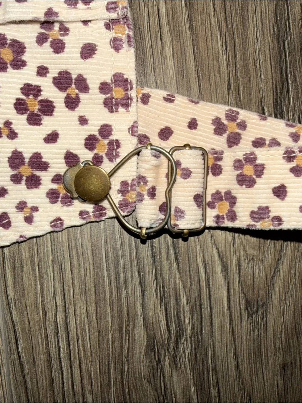 Cream Floral Button-Front Overall Dress size 4T